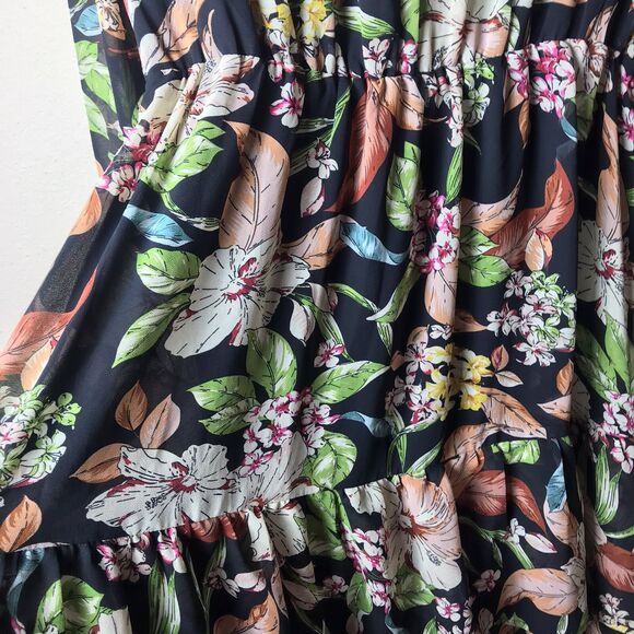 NWOT Code X Mode Woman's Multicolored Floral Sheer Dress With Pockets Size XS - Picture 7 of 11